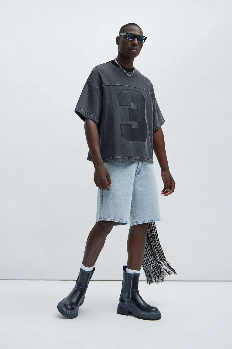 Camiseta Kyle - Deslavado Negro