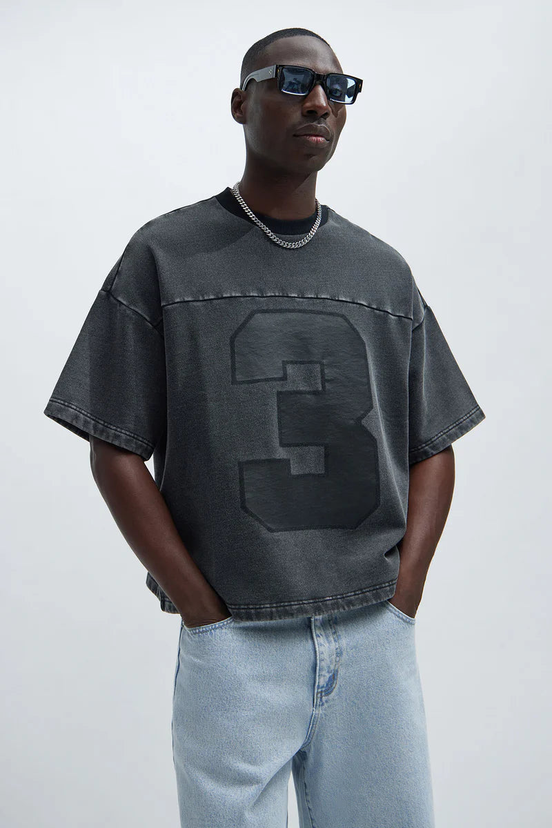 Camiseta Kyle - Deslavado Negro
